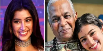 സാറ അര്ജുന് (ഇടത്ത്) കലാമണ്ഡലം ഉണ്ണികൃഷ്ണനൊപ്പം സാറ അര്ജുന് (വലത്ത്)