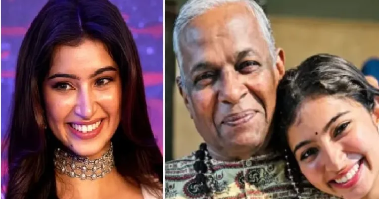 സാറ അര്‍ജുന്‍ (ഇടത്ത്) കലാമണ്ഡലം ഉണ്ണികൃഷ്ണനൊപ്പം സാറ അര്‍ജുന്‍ (വലത്ത്)
