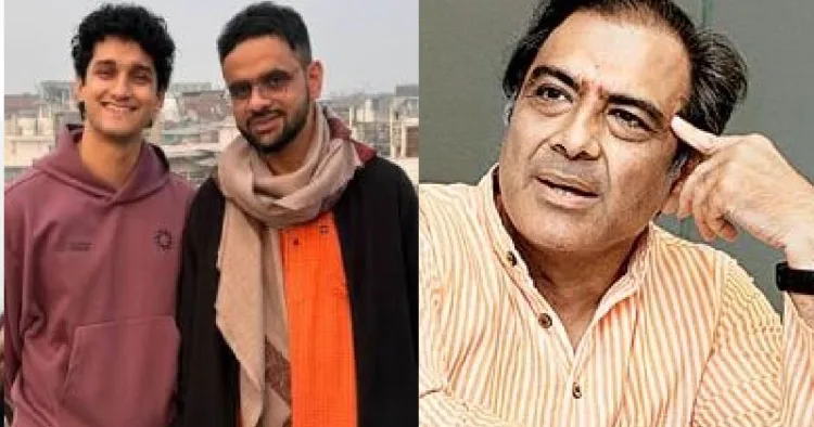സിജെപി വക്താവ് സൗരവ് ദാസ് രാജ്യദ്രോഹക്കുറ്റത്തിന് ജയിലില് കഴിയുന്ന ഉമര് ഖാലിദിനൊപ്പം (ഇടത്ത്) സുപ്രീംകോടതി അഭിഭാഷകന് മഹേഷ് ജെത് മലാനി (വലത്ത്)