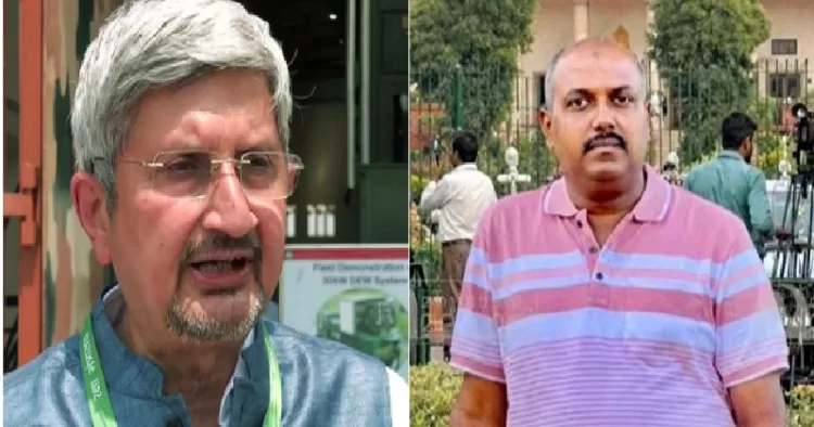 ഡിആര്ഡിഒ മുന് ചെയര്മാന് സമീര് വി കാമത്ത് (ഇടത്ത്) ഇദ്ദേഹത്തെ അപമാനിക്കുന്ന വ്യാജ എഐ വീഡിയോ നിര്മ്മിച്ച മുഹമ്മദ്
ഹാഷിക്ക് എന്ന മലയാളി (വലത്ത്)