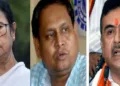 മമത, ഹുമയൂണ് കബീര്, സുവേന്ദു അധികാരി (യഥാക്രമം ഇടത്ത് നിന്നും വലത്തോട്ട്)