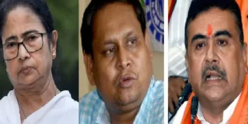 മമത, ഹുമയൂണ് കബീര്, സുവേന്ദു അധികാരി (യഥാക്രമം ഇടത്ത് നിന്നും വലത്തോട്ട്)