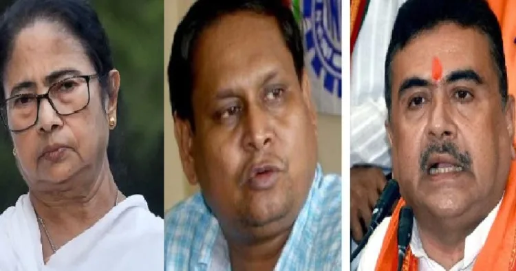 മമത, ഹുമയൂണ് കബീര്, സുവേന്ദു അധികാരി (യഥാക്രമം ഇടത്ത് നിന്നും വലത്തോട്ട്)