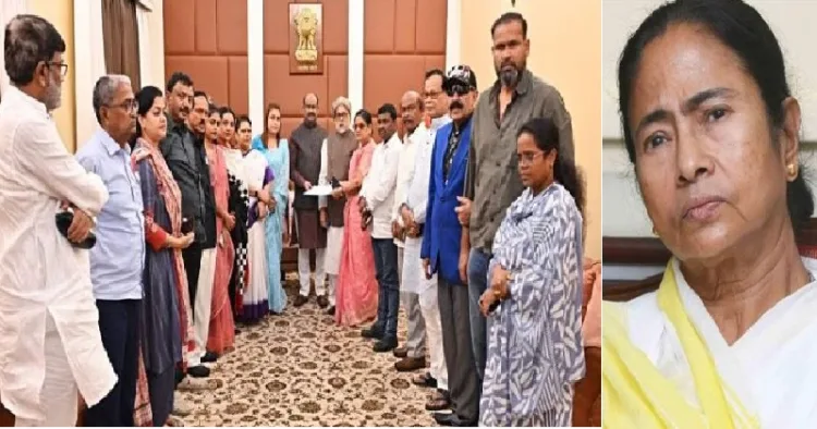 യൂസഫ് പത്താന് ഉള്പ്പെടെയുള്ള 20 വിമത തൃണമൂല് എംപിമാര് ലോക് സഭാ സ്പീക്കര് ഓംബിര്ളയ്ക്കൊപ്പം( ഇടത്ത്)
