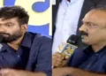 അഭിജിത് ദീപ്കെ (ഇടത്ത്) ലൈവ് ടിവിയുടെ റിപ്പോര്ട്ടര് (വലത്ത്)
