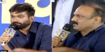 അഭിജിത് ദീപ്കെ (ഇടത്ത്) ലൈവ് ടിവിയുടെ റിപ്പോര്‍ട്ടര്‍ (വലത്ത്)