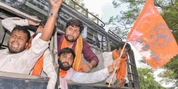 ഝാര്‍ഖണ്ഡില്‍ പരീക്ഷാ ക്രമക്കേടുകള്‍ക്കെതിരെ എബിവിപി നടത്തിയ പ്രതിഷേധം
