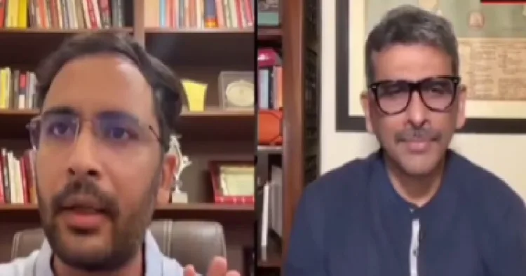സിജെപി നേതാവ് അശുതോഷ് രങ്ക (ഇടത്ത്) എന്ഡിടിവി റിപ്പോര്ട്ടര് (വലത്ത്)