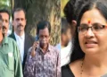 കോടതിയില്‍ നിന്നും ജാമ്യം ലഭിച്ച ശേഷം അഭിഭാഷകനൊപ്പം പുറത്തുവരുന്ന ടിജി മോഹന്‍ദാസ് (ഇടത്ത്)