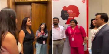 സിജെപി നേതാവ് രത്ന സിങ്ങ് കറുത്ത ടോപ്പില് (ഇടത്ത്) ഇന്ത്യാടുഡെയുടെ സീനിയര് ലേഖകന് കറുത്ത കോട്ടില് (വലത്ത്)