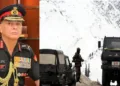 തണുത്തുറഞ്ഞ മൈനസ് 32 ഡിഗ്രിയിലും പുതിയ ഡീസലില്‍ പ്രവര്‍ത്തിപ്പിക്കുന്ന ഇന്ത്യന്‍ സേനയുടെ വാഹനങ്ങള്‍ (വലത്ത്) ആർമി ചീഫ് ജനറൽ ധീരജ് സേത്ത് (ഇടത്ത്)