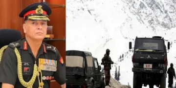 തണുത്തുറഞ്ഞ മൈനസ് 32 ഡിഗ്രിയിലും പുതിയ ഡീസലില്‍ പ്രവര്‍ത്തിപ്പിക്കുന്ന ഇന്ത്യന്‍ സേനയുടെ വാഹനങ്ങള്‍ (വലത്ത്) ആർമി ചീഫ് ജനറൽ ധീരജ് സേത്ത് (ഇടത്ത്)