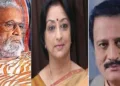 ഇപ്പോള്‍ വൃദ്ധസദനത്തില്‍ അനാഥനായികഴിയുന്ന മോഹന്‍ ശര്‍മ്മ (ഇടത്ത്) മുന്‍ ഭാര്യ നടി ലക്ഷ്മി (നടുവില്‍) പഴയ കാലത്ത് സൂപ്പര്‍ സ്റ്റാറായിരുന്ന മോഹന്‍ ശര്‍മ്മ (വലത്ത്)