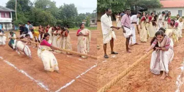 കോട്ടയം കുടമാളൂര്‍ ബിഎഡ് കോളേജില്‍ ഓണാഘോഷത്തിന്റെ ഭാഗമായി നടന്ന വടംവലി മത്സരത്തിന്റെ ആവേശക്കാഴ്ചയില്‍നിന്ന്.