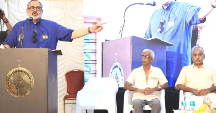 ഭാരതീയ വിചാരകേന്ദ്രം സംസ്ഥാന പഠന ശിബിരത്തില്‍ ബിജെപി സംസ്ഥാന അധ്യക്ഷന്‍ രാജീവ് ചന്ദ്രശേഖര്‍ സംസാരിക്കുന്നു