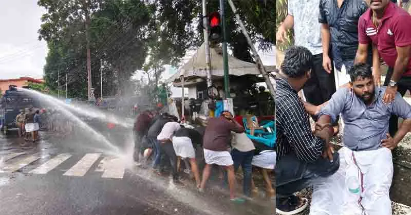 പിഎസ് സി അട്ടിമറിക്കെതിരെ യുവമോര്ച്ച നടത്തിയ മാര്ച്ചില് പ്രതിഷേധമിരമ്പി; ജലപീരങ്കി പ്രയോഗത്തില് പ്രവര്ത്തകര്ക്ക് പരിക്ക്