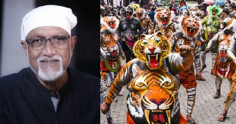 കണ്ടാൽ ഓക്കാനം വരും ; പുരുഷന്മാർക്ക് മാറും വയറും വളരുന്നത് വൈകൃതമാണ് ; പുലിക്കളി കലാകാരന്മാരെ അധിക്ഷേപിച്ച് നടൻ വി കെ ശ്രീരാമൻ