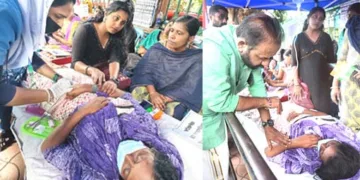 1. സെക്രട്ടേറിയറ്റിന് മുന്നില് എല്പിഎസ്ടി റാങ്ക് ഹോള്ഡേഴ്സ് നടത്തുന്ന പ്രതിഷേധസമരത്തിന്റെ ഭാഗമായി നിരാഹാരമിരിക്കുന്ന വളര്മതിയുടെ ആരോഗ്യനില ഡോക്ടര് പരിശോധിക്കുന്നു, 2. ബിജെപി സംസ്ഥാന ജനറല് സെക്രട്ടറി അഡ്വ. എസ്. സുരേഷ് സന്ദര്ശിച്ചപ്പോള്