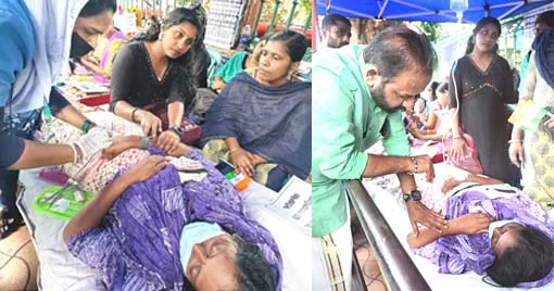 1. സെക്രട്ടേറിയറ്റിന് മുന്നില്‍ എല്‍പിഎസ്ടി റാങ്ക് ഹോള്‍ഡേഴ്‌സ് നടത്തുന്ന പ്രതിഷേധസമരത്തിന്റെ ഭാഗമായി നിരാഹാരമിരിക്കുന്ന വളര്‍മതിയുടെ ആരോഗ്യനില ഡോക്ടര്‍ പരിശോധിക്കുന്നു, 2. ബിജെപി സംസ്ഥാന ജനറല്‍ സെക്രട്ടറി അഡ്വ. എസ്. സുരേഷ് സന്ദര്‍ശിച്ചപ്പോള്‍