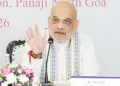 ഗോവയിലെ പനാജിയില്‍ അമിത് ഷാ വാര്‍ത്താ സമ്മേളനത്തില്‍ സംസാരിക്കുന്നു