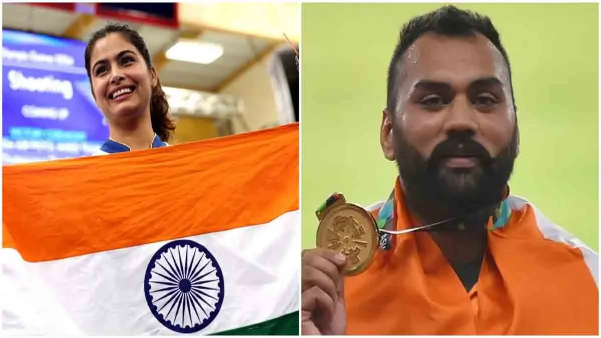 ഏഷ്യൻ ഗെയിംസ്; ഉദ്ഘാടനച്ചടങ്ങിൽ മനുഭാക്കറും തജീന്ദർപാൽ സിംഗ് ടൂറും ഇന്ത്യൻ പതാക വഹിക്കും
