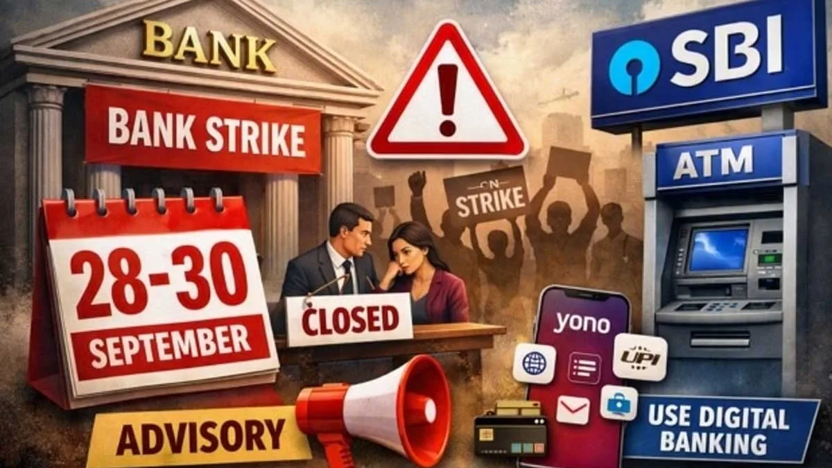 സെപ്റ്റംബർ 28 മുതൽ 30 വരെ ബാങ്ക് പണിമുടക്ക്: ഇടപാടുകൾ മുൻകൂട്ടി തീർക്കാൻ എസ്ബിഐ നിർദേശം