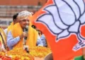 രാജസ്ഥാനിലെ ബിജെപി മുഖ്യമന്ത്രി ഭജന്‍ലാല്‍ ശര്‍മ്മ തെരഞ്ഞെടുപ്പ് പ്രചാരണം നടത്തുന്നു