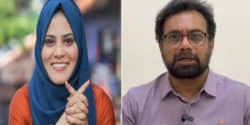 ഫാത്തിമ തെഹ്ലിയ (ഇടത്ത്) ജോണ്‍ബ്രിട്ടാസ് (വലത്ത്)