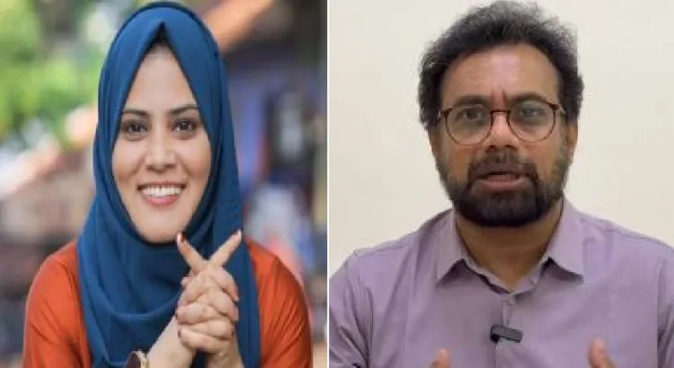 ഫാത്തിമ തെഹ്ലിയ (ഇടത്ത്) ജോണ്‍ബ്രിട്ടാസ് (വലത്ത്)