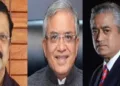 ജിജി തോംസണ്‍ (ഇടത്ത്) മുഖ്യതെരഞ്ഞെടുപ്പ് കമ്മീഷണര്‍ ഗ്യാനേഷ് കുമാര്‍ (നടുവില്‍) രാജ് ദീപ് സര്‍ദേശായി (വലത്ത്)