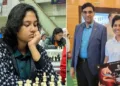 കല്യാണി സിരിന്‍ വിശ്വനാഥന്‍ ആനന്ദിനൊപ്പം (വലത്ത്)