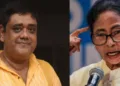 ഇപ്പോള്‍ എന്‍സിപിഐ അധ്യക്ഷനായ ബിജെപിയുടെ യുവനേതാവായും മീഡിയ പാനലിസ്റ്റായും പ്രവർത്തിച്ചിരുന്ന ജ്യോതിപ്രകാശ് ചാറ്റർജി (ഇടത്ത്) മമത ബാനര്‍ജി (വലത്ത്)