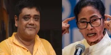 ഇപ്പോള്‍ എന്‍സിപിഐ അധ്യക്ഷനായ ബിജെപിയുടെ യുവനേതാവായും മീഡിയ പാനലിസ്റ്റായും പ്രവർത്തിച്ചിരുന്ന ജ്യോതിപ്രകാശ് ചാറ്റർജി (ഇടത്ത്) മമത ബാനര്‍ജി (വലത്ത്)