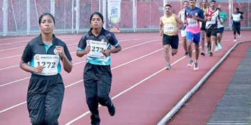 5000 മീറ്റര്‍ വനിതാ വിഭാഗത്തില്‍ സ്വര്‍ണ്ണം നേടിയ ശ്വേത എന്‍. എം