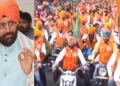 പഞ്ചാബില്‍ അക്ഷീണം പ്രയത്നിക്കുന്ന ഹരിയാന മുഖ്യമന്ത്രി നയാബ് സിങ്ങ് സെയ്നി (ഇടത്ത്) പഞ്ചാബിലെ ബിജെപി റാലി (വലത്ത്)