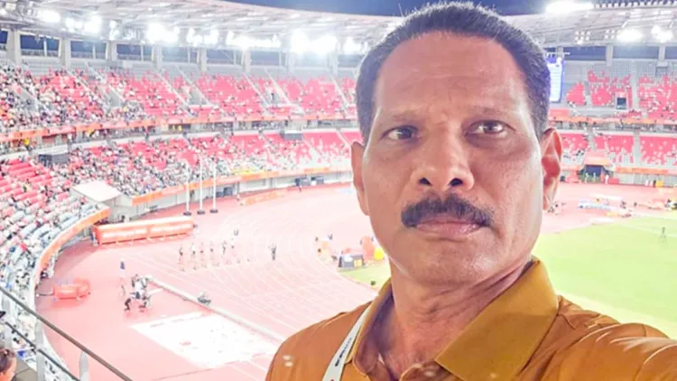 ഷിന്‍ഡെ ജോര്‍ജ് ജപ്പാനില്‍ ഏഷ്യന്‍ ഗെയിംസ് അത്‌ലറ്റിക്
ട്രാക്കിന് സമീപം