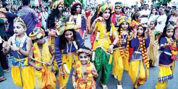 ശ്രീകൃഷ്ണ ജയന്തിയോടനുബന്ധിച്ച് ബാലഗോകുലത്തിന്റെ ആഭിമുഖ്യത്തില്‍ തിരുവനന്തപുരത്ത് നടന്ന മഹാശോഭായാത്രയുടെ ദൃശ്യം