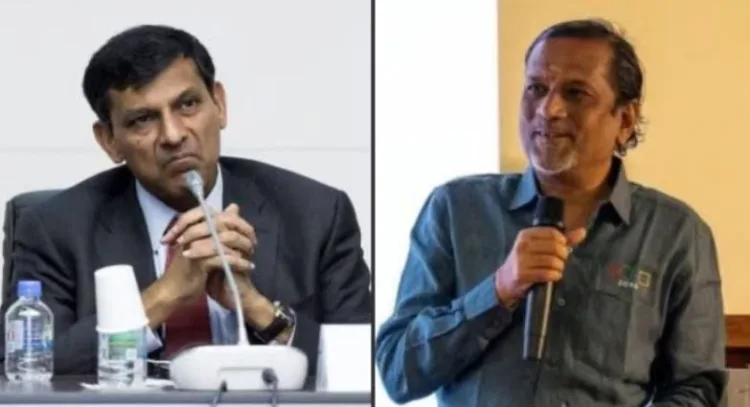 കോണ്‍ഗ്രസ് ചായ് വുള്ള സാമ്പത്തിക വിദഗ്ധന്‍ രഘുറാം രാജന്‍ (ഇടത്ത്) ബിജെപിയോട് ചായ് വുള്ള ഐടി ബിസിനസുകാരനായ ശ്രീധര്‍ വെമ്പു (വലത്ത്)