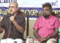 തപസ്യ പഠന ശിബിരത്തില്‍ ആര്‍എസ്എസ് ദക്ഷിണ ക്ഷേത്രീയ കാര്യവാഹ് എം. രാധാകൃഷ്ണന്‍ സമാരോപ് സന്ദേശം നല്‍കുന്നു. തപസ്യ സംസ്ഥാന അധ്യക്ഷന്‍ പി. വിജയകൃഷ്ണന്‍ സമീപം