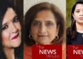 ഓപ് ഇന്ത്യ എന്ന വെബ്സൈറ്റിന്‍റെ റിപ്പോര്‍ട്ടറായ നൂപുര്‍ ശര്‍മ്മ (ഇടത്ത്) ദ ന്യൂസ് മിനിറ്റ് വെബ് സൈറ്റിന്‍റെ സ്ഥാപക ചിത്ര സുബ്രഹ്മണ്യം (നടുവില്‍) ദ ന്യൂസ് മിനിറ്റിന്‍റെ എഡിറ്റര്‍ ഇന്‍ ചീഫായ ധന്യ രാജേന്ദ്രന്‍ (വലത്ത്)