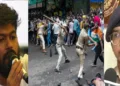 ജന്തര്‍മന്തറില്‍ ജൂണ്‍-ജൂലായ് മാസങ്ങളില്‍ സിജെപി നടത്തിയ അക്രമം നിറഞ്ഞ സമരം(നടുവില്‍) അഭിജിത് ദീപ്കെ (ഇടത്ത്) ദല്‍ഹി ഡിസിപി സാക്ഷി പാണ്ഡെ (വലത്ത്)