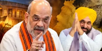 പഞ്ചാബിലെ ആം ആദ്മി മുഖ്യമന്ത്രി ഭഗ് വന്ത് മാന്‍ (പിന്നില്‍)