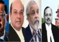 ജസ്റ്റിസ് ഉജ്ജല് ഭൂയാന്, റിട്ട. ജസ്റ്റിസ് റോഹിന്ടണ് ഫാലി നരിമാന്, മദന് ലോക്കൂര് (ഇടത്ത് നിന്നും വലത്തോട്ട്) സുപ്രീംകോടതി ചീഫ് ജസ്റ്റിസ് സൂര്യകാന്ത് (വലത്ത്)