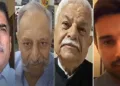 സൈന്യത്തില്‍ നിന്നും വിരമിച്ച സഞ്ജീവ് കപൂര്‍, ബിപില്‍ ബക്ഷി, വിഷ്ണുകാന്ത് ചതുര്‍വേദി എന്നിവര്‍ (ഇടത്ത്ഃ സിജെപിയുടെ യുട്യൂബര്‍ ധ്രുവ് റാഠി (വലത്ത്)