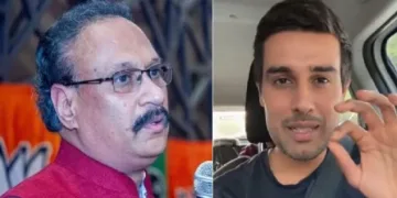 കുല്‍ദീപ് ഷെഖാവത്ത് (ഇടത്ത്) യൂട്യൂബര്‍ ധ്രുവ് റാഠി (വലത്ത്)