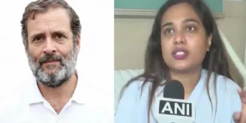 രാഹുല്‍ ഗാന്ധി തള്ളിത്താഴെയിട്ടതിനെ തുടര്‍ന്ന് ചികിത്സയില്‍ കഴിയുന്ന മൂന്ന് മാസം ഗര്‍ഭിണി കൂടിയായ വണ്‍ ഇന്ത്യ ജേണലിസ്റ്റ് പരാശര്‍ ( വലത്ത്)