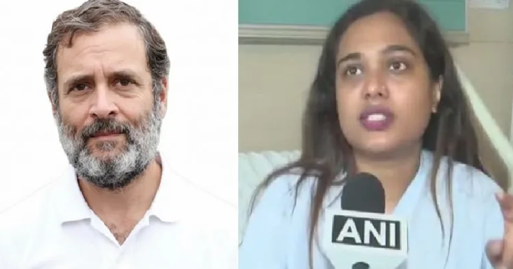 രാഹുല്‍ ഗാന്ധി തള്ളിത്താഴെയിട്ടതിനെ തുടര്‍ന്ന് ചികിത്സയില്‍ കഴിയുന്ന മൂന്ന് മാസം ഗര്‍ഭിണി കൂടിയായ വണ്‍ ഇന്ത്യ ജേണലിസ്റ്റ് പരാശര്‍ ( വലത്ത്)