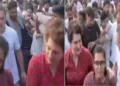 രാഹുല്‍ ഗാന്ധിയെ പിന്നിലാക്കി ദല്‍ഹി ചലോ മാര്ച്ചില്‍ മുന്നിലെ സ്ഥാനം കയ്യടക്കി പ്രിയങ്കയും നേഹ ബോറയും (ഇടത്ത്) ഇവരോട് മാറാന്‍ പറയുന്ന രാഹുല്‍ ഗാന്ധി (വലത്ത്)
