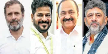 തെരഞ്ഞെടുപ്പ് സംവിധാനത്തിലൂടെ ജയിച്ച കോണ്‍ഗ്രസ് മുഖ്യമന്ത്രിമാരായ രേവന്ത് റെഡ്ഡി, വിഡി സതീശന്‍ ,ഡി.കെ. ശിവകുമാര്‍ എന്നിവര്‍