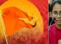 സിപിഎം യുവനേതാവ് ഐഷി ഘോഷ് (വലത്ത്)